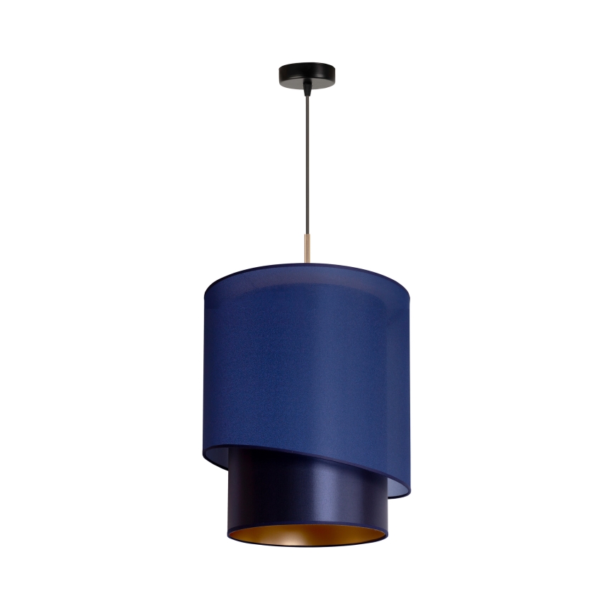 Duolla - Lámpara colgante PARIS 1xE27/15W/230V diá. 40 cm azul/dorado