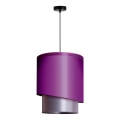 Duolla - Lámpara colgante PARIS 1xE27/15W/230V diá. 40 cm morada/plata