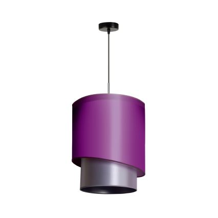 Duolla - Lámpara colgante PARIS 1xE27/15W/230V diá. 40 cm morada/plata