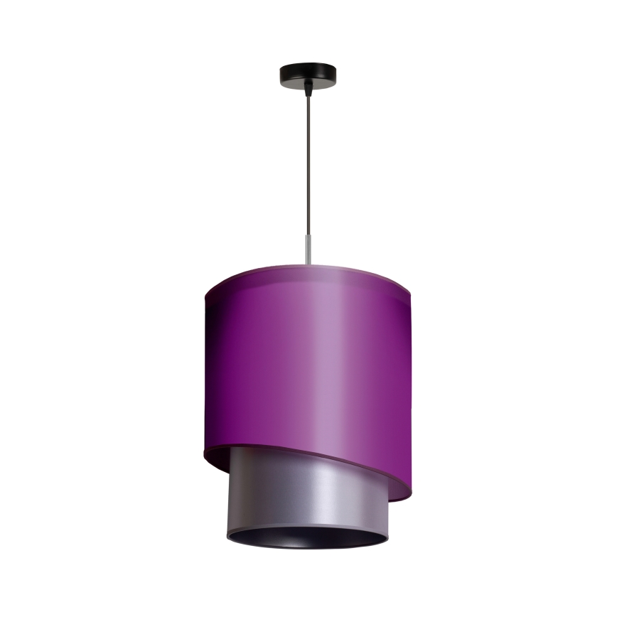 Duolla - Lámpara colgante PARIS 1xE27/15W/230V diá. 40 cm morada/plata