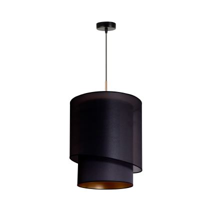 Duolla - Lámpara colgante PARIS 1xE27/15W/230V diá. 40 cm negro/dorado