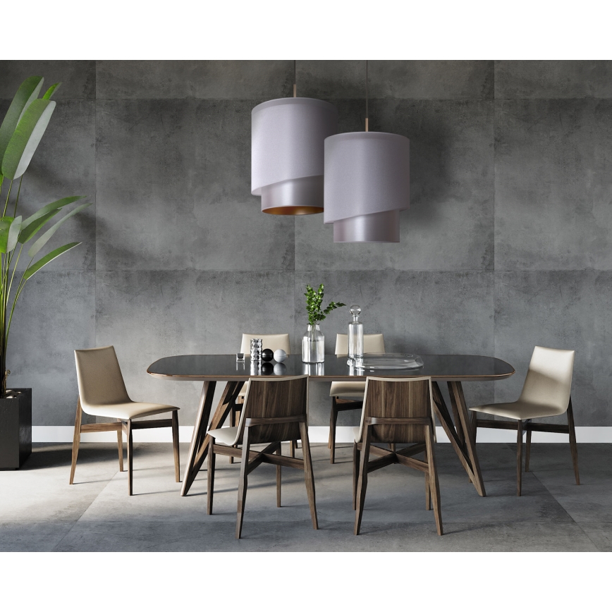 Duolla - Lámpara colgante PARIS 1xE27/15W/230V diá. 40 cm plata/dorado