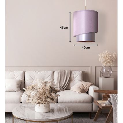 Duolla - Lámpara colgante PARIS 1xE27/15W/230V diá. 40 cm rosa/plata/cobre