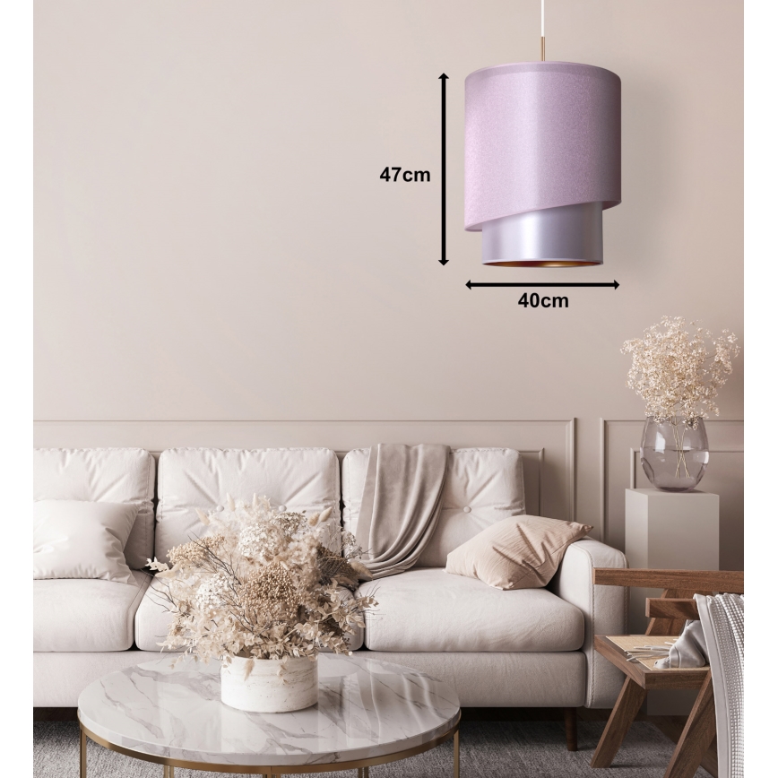 Duolla - Lámpara colgante PARIS 1xE27/15W/230V diá. 40 cm rosa/plata/cobre