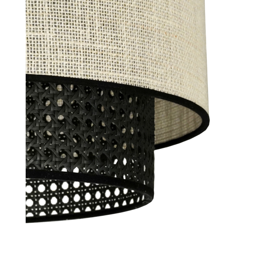 Duolla - Lámpara colgante RATTAN YUTE 1xE27/15W/230V diá. 45 cm color crema/negro