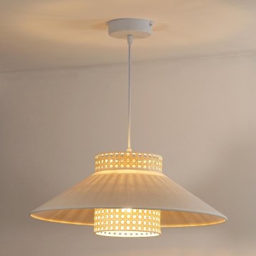 Duolla - Lámpara colgante RIO RATTAN 1xE27/15W/230V diá. 45 cm beige/ratán