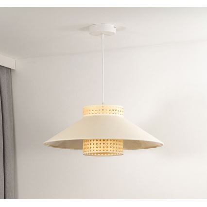 Duolla - Lámpara colgante RIO RATTAN 1xE27/15W/230V diá. 45 cm beige/ratán
