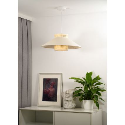 Duolla - Lámpara colgante RIO RATTAN 1xE27/15W/230V diá. 45 cm beige/ratán