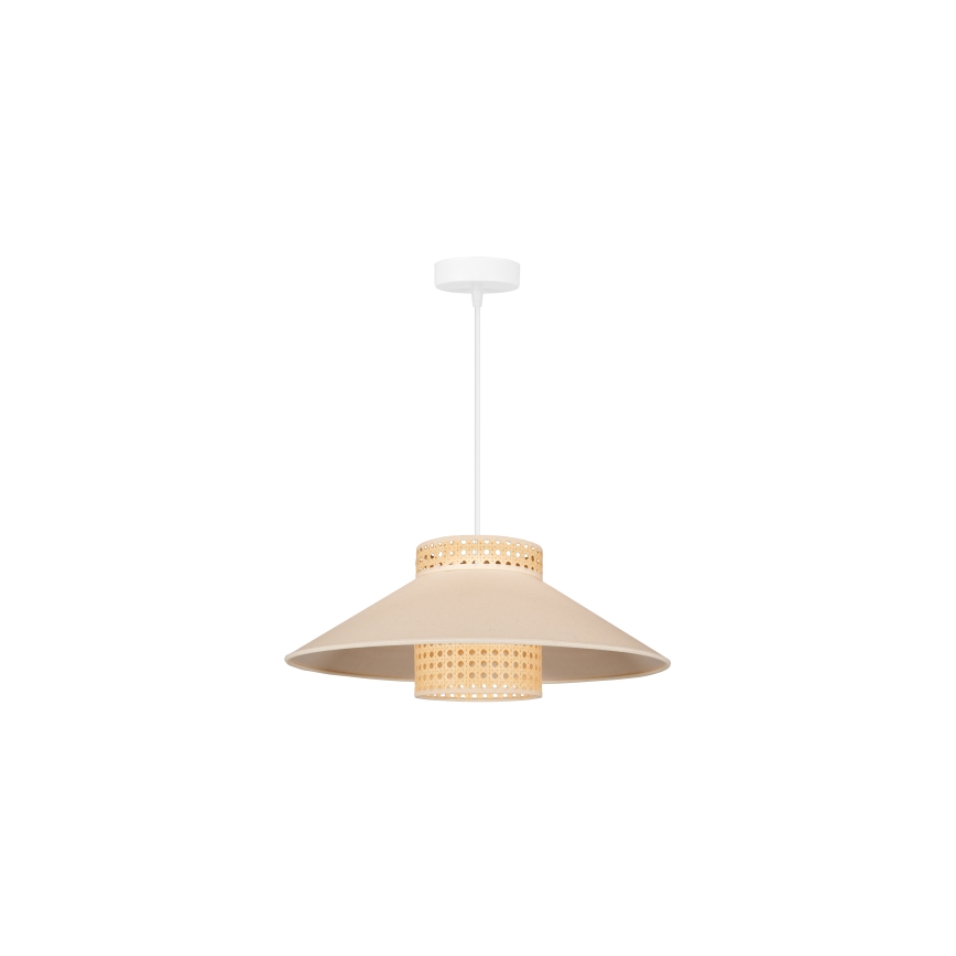 Duolla - Lámpara colgante RIO RATTAN 1xE27/15W/230V diá. 45 cm beige/ratán