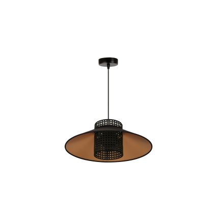 Duolla - Lámpara colgante RIO RATTAN 1xE27/15W/230V diá. 45 cm negro/dorado