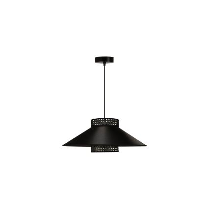 Duolla - Lámpara colgante RIO RATTAN 1xE27/15W/230V diá. 45 cm negro/dorado