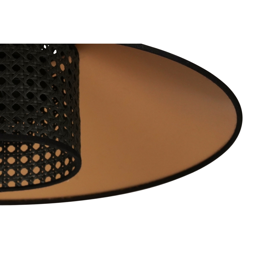 Duolla - Lámpara colgante RIO RATTAN 1xE27/15W/230V diá. 45 cm negro/dorado