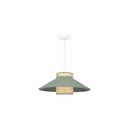 Duolla - Lámpara colgante RIO RATTAN 1xE27/15W/230V diá. 45 cm verde/ratán