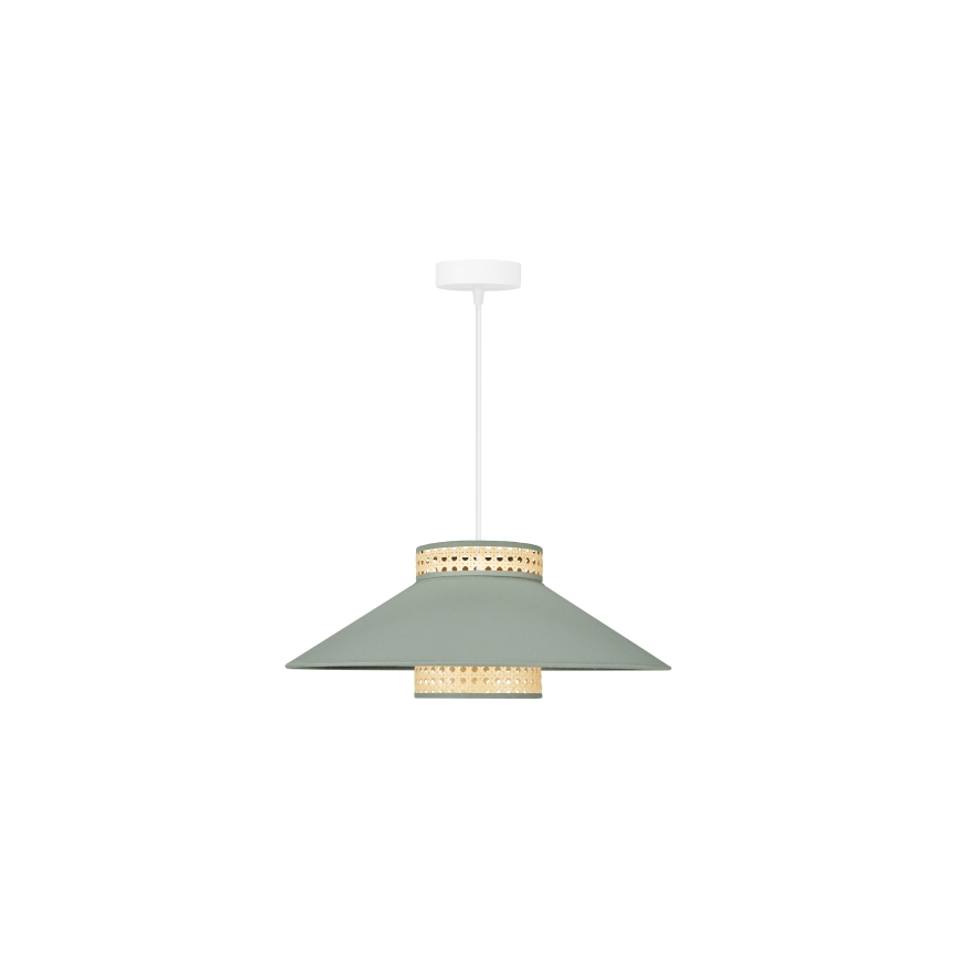 Duolla - Lámpara colgante RIO RATTAN 1xE27/15W/230V diá. 45 cm verde/ratán