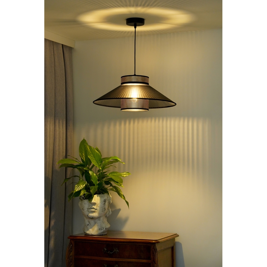 Duolla - Lámpara colgante RIO SHINY 1xE27/15W/230V diá. 45 cm negro/cobre