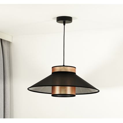 Duolla - Lámpara colgante RIO SHINY 1xE27/15W/230V diá. 45 cm negro/cobre