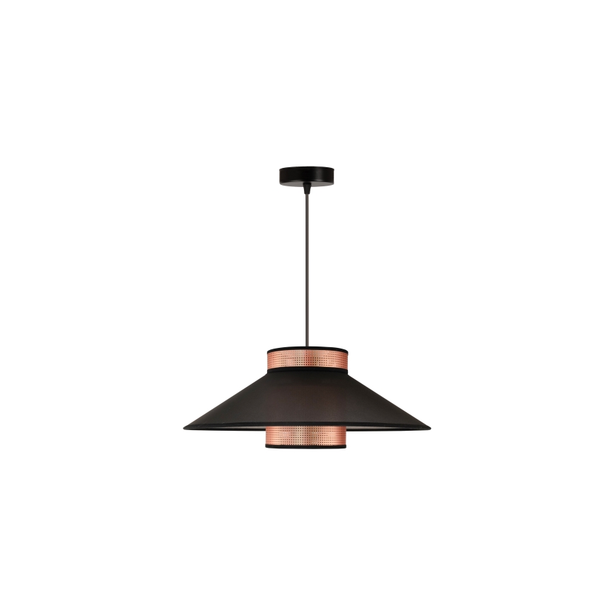 Duolla - Lámpara colgante RIO SHINY 1xE27/15W/230V diá. 45 cm negro/cobre
