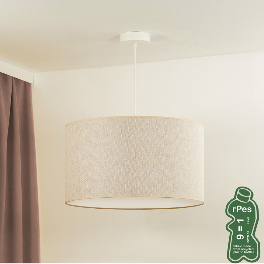 Duolla - Lámpara colgante ROLLER ECO RECYCLING 1xE27/15W/230V diá. 45 cm color crema