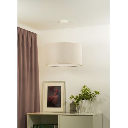 Duolla - Lámpara colgante ROLLER ECO RECYCLING 1xE27/15W/230V diá. 45 cm color crema