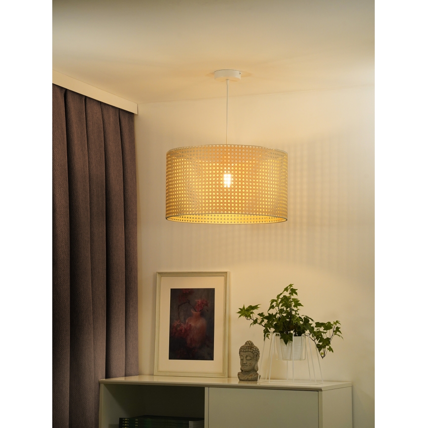 Duolla - Lámpara colgante ROLLER RATTAN 1xE27/15W/230V diá. 45 cm beige