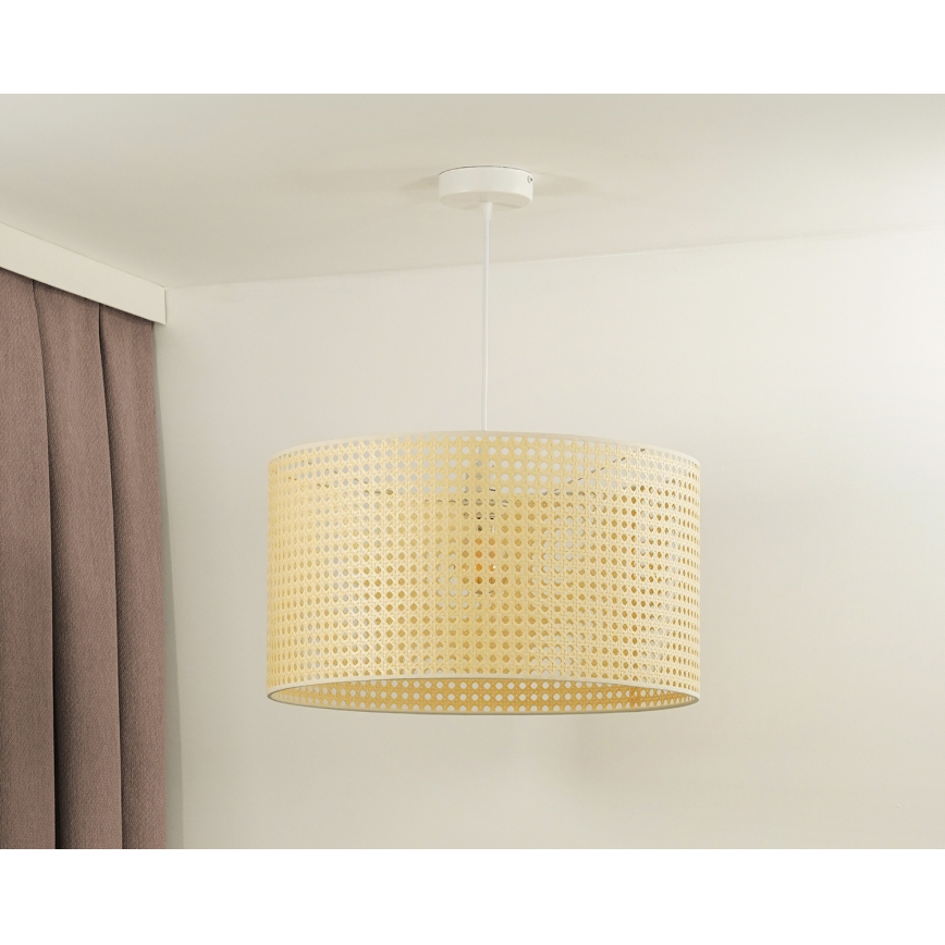 Duolla - Lámpara colgante ROLLER RATTAN 1xE27/15W/230V diá. 45 cm beige