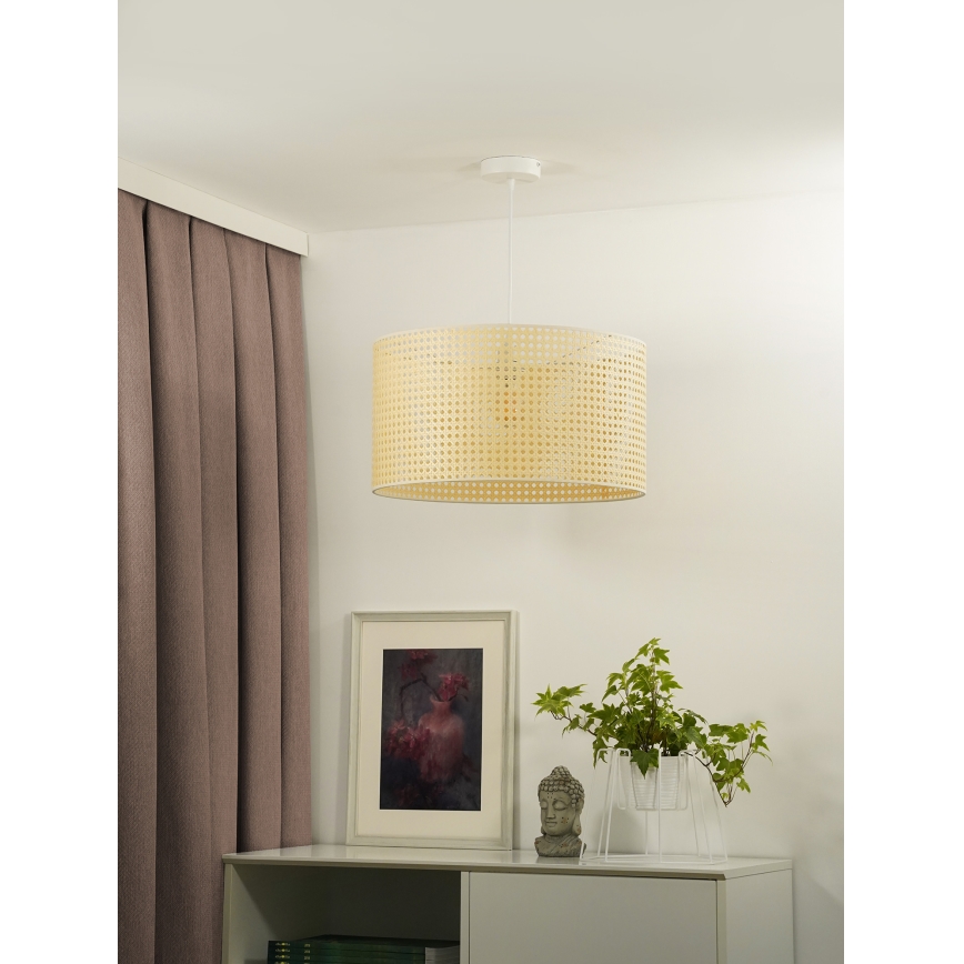 Duolla - Lámpara colgante ROLLER RATTAN 1xE27/15W/230V diá. 45 cm beige