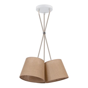 Duolla - Lámpara colgante ROSSA 3xE27/15W/230V diá. 45 cm marrón