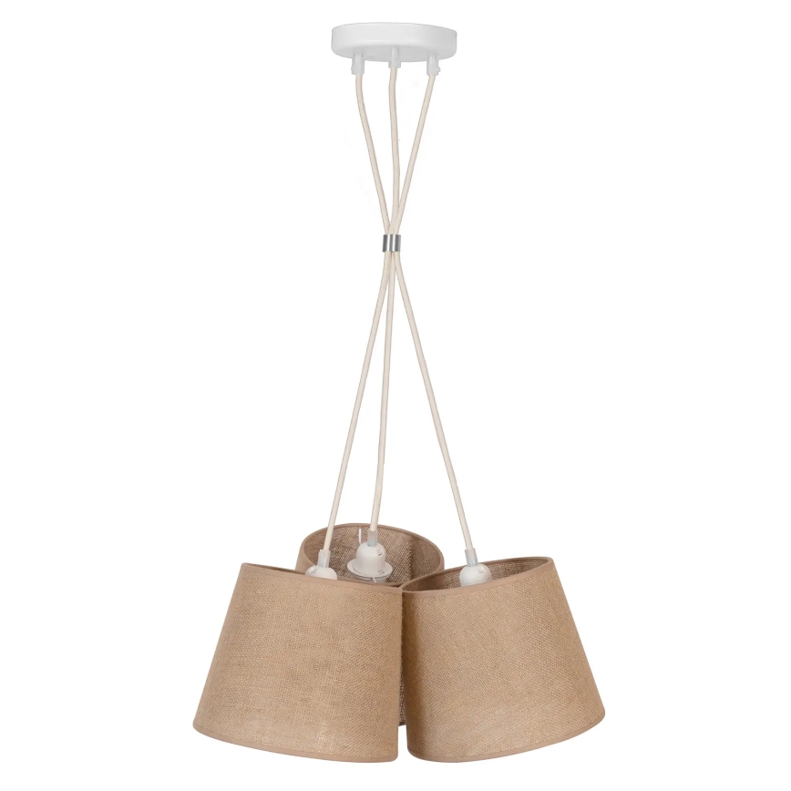Duolla - Lámpara colgante ROSSA 3xE27/15W/230V diá. 45 cm marrón