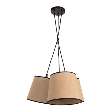 Duolla - Lámpara colgante ROSSA 3xE27/15W/230V diá. 45 cm marrón/negro
