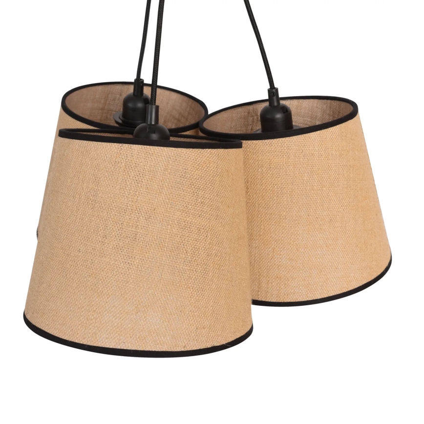Duolla - Lámpara colgante ROSSA 3xE27/15W/230V diá. 45 cm marrón/negro