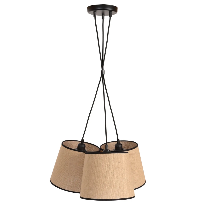 Duolla - Lámpara colgante ROSSA 3xE27/15W/230V diá. 45 cm marrón/negro