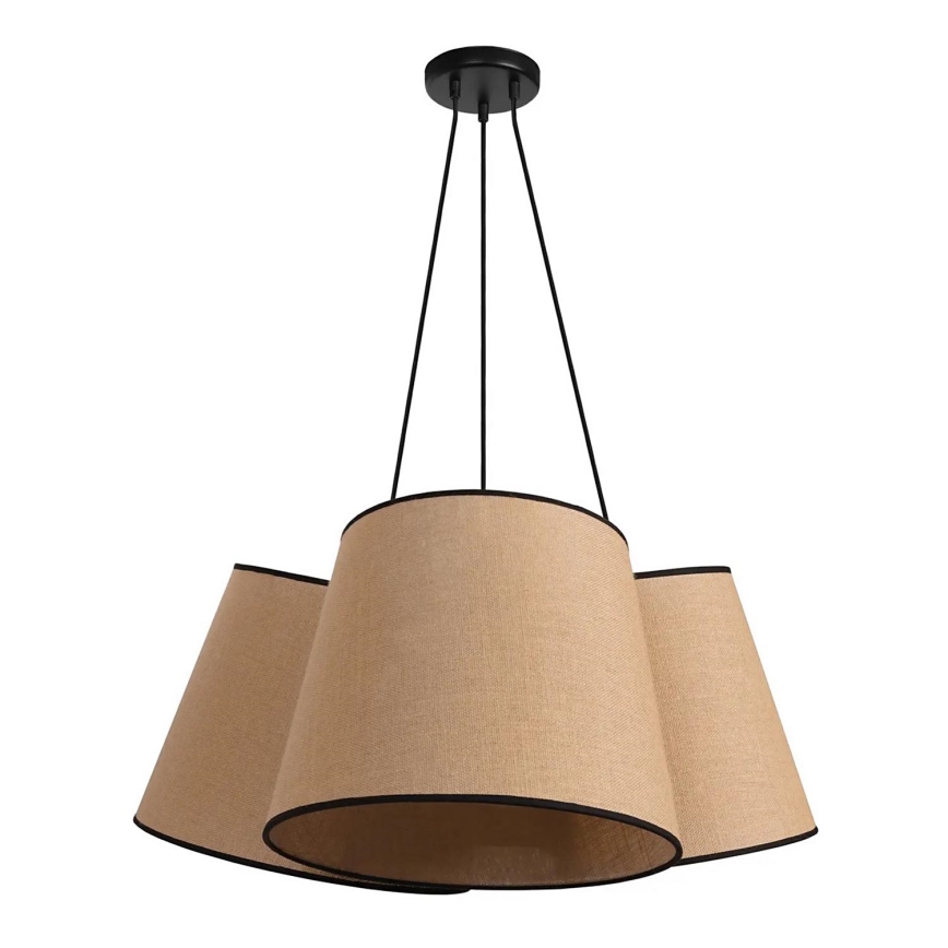 Duolla - Lámpara colgante ROSSA 3xE27/15W/230V diá. 75 cm marrón/negro