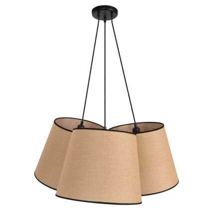 Duolla - Lámpara colgante ROSSA 3xE27/15W/230V diá. 75 cm marrón/negro