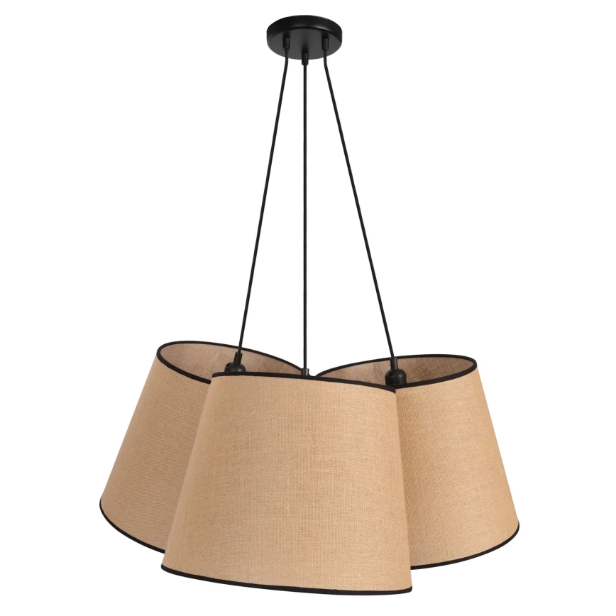 Duolla - Lámpara colgante ROSSA 3xE27/15W/230V diá. 75 cm marrón/negro