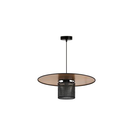 Duolla - Lámpara colgante TOKYO RATTAN 1xE27/15W/230V diá. 50 cm dorado/negro