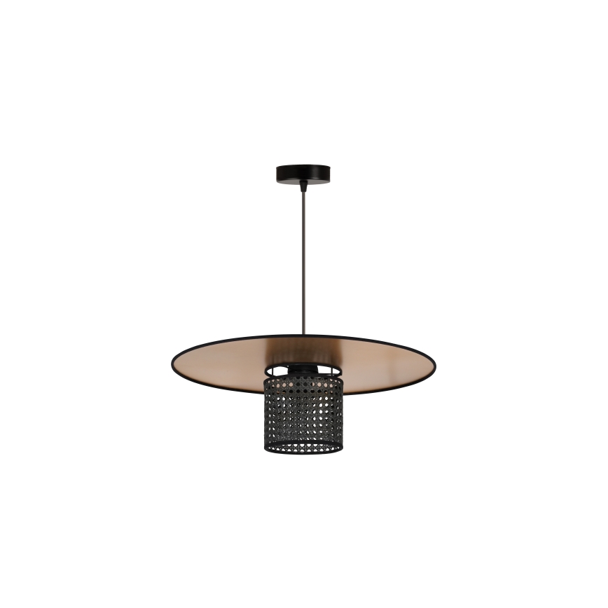 Duolla - Lámpara colgante TOKYO RATTAN 1xE27/15W/230V diá. 50 cm dorado/negro