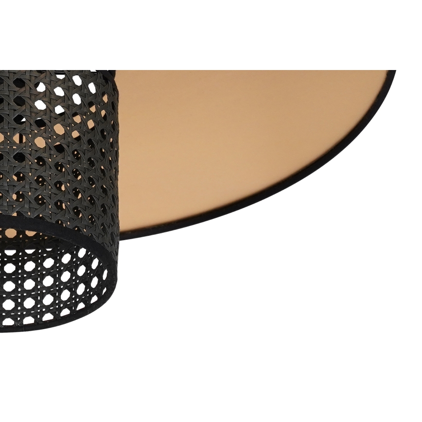 Duolla - Lámpara colgante TOKYO RATTAN 1xE27/15W/230V diá. 50 cm dorado/negro