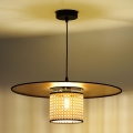Duolla - Lámpara colgante TOKYO RATTAN 1xE27/15W/230V diá. 50 cm dorado/ratán