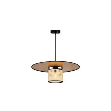 Duolla - Lámpara colgante TOKYO RATTAN 1xE27/15W/230V diá. 50 cm dorado/ratán