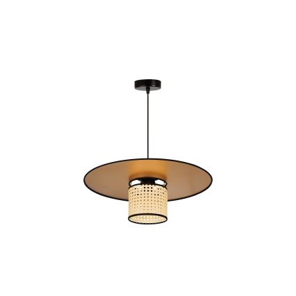 Duolla - Lámpara colgante TOKYO RATTAN 1xE27/15W/230V diá. 50 cm dorado/ratán
