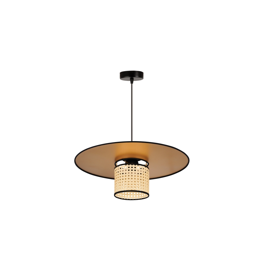 Duolla - Lámpara colgante TOKYO RATTAN 1xE27/15W/230V diá. 50 cm dorado/ratán