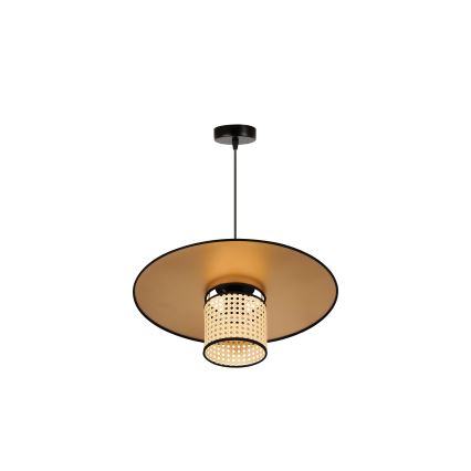 Duolla - Lámpara colgante TOKYO RATTAN 1xE27/15W/230V diá. 50 cm dorado/ratán