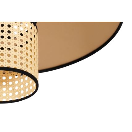 Duolla - Lámpara colgante TOKYO RATTAN 1xE27/15W/230V diá. 50 cm dorado/ratán