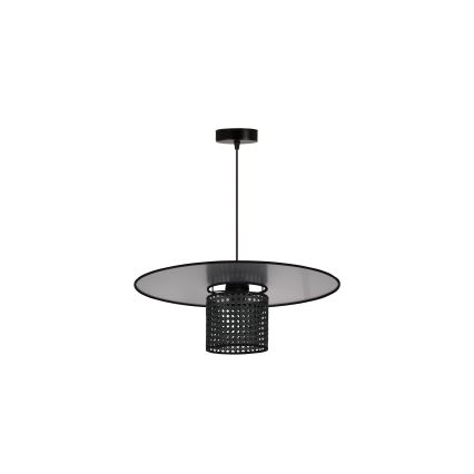 Duolla - Lámpara colgante TOKYO RATTAN 1xE27/15W/230V diá. 50 cm negro/plata