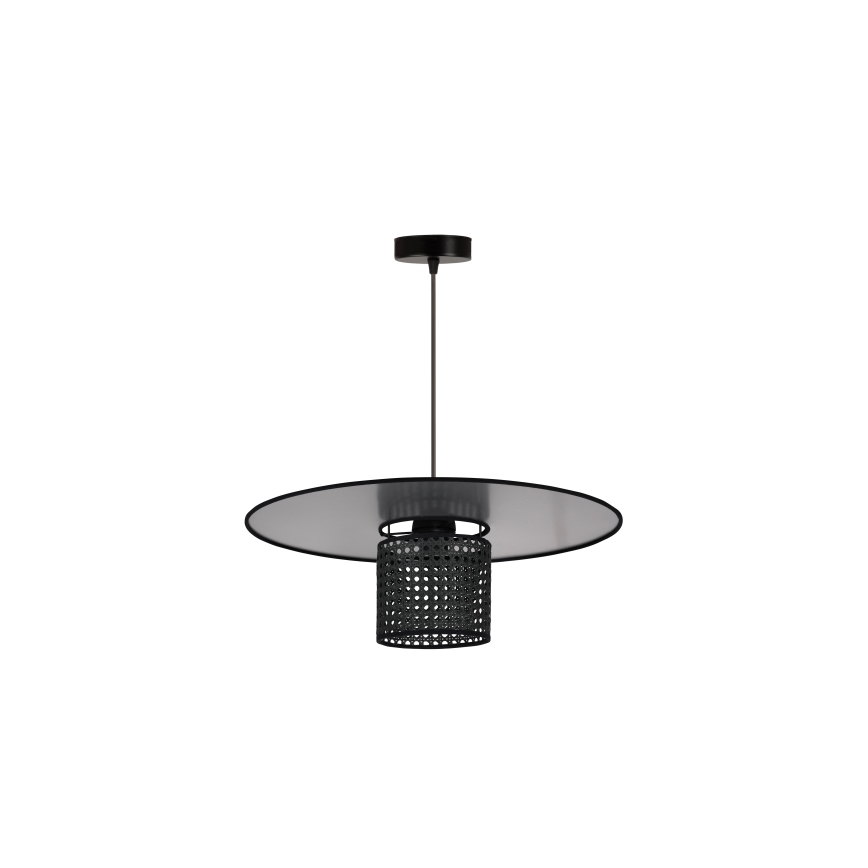Duolla - Lámpara colgante TOKYO RATTAN 1xE27/15W/230V diá. 50 cm negro/plata