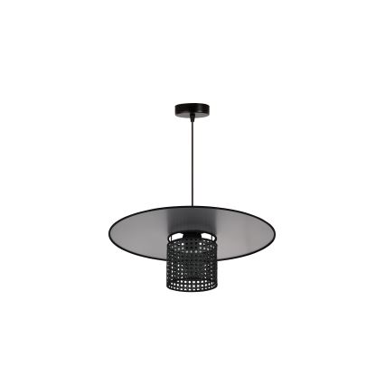 Duolla - Lámpara colgante TOKYO RATTAN 1xE27/15W/230V diá. 50 cm negro/plata