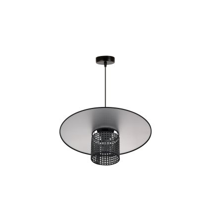 Duolla - Lámpara colgante TOKYO RATTAN 1xE27/15W/230V diá. 50 cm negro/plata