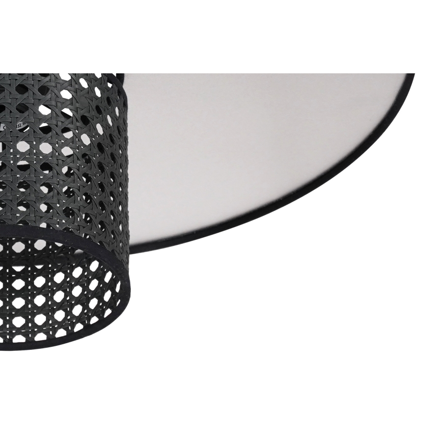 Duolla - Lámpara colgante TOKYO RATTAN 1xE27/15W/230V diá. 50 cm negro/plata