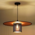 Duolla - Lámpara colgante TOKYO SHINY 1xE27/15W/230V diá. 50 cm negro/cobre