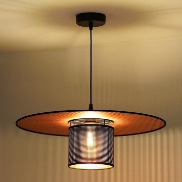 Duolla - Lámpara colgante TOKYO SHINY 1xE27/15W/230V diá. 50 cm negro/cobre